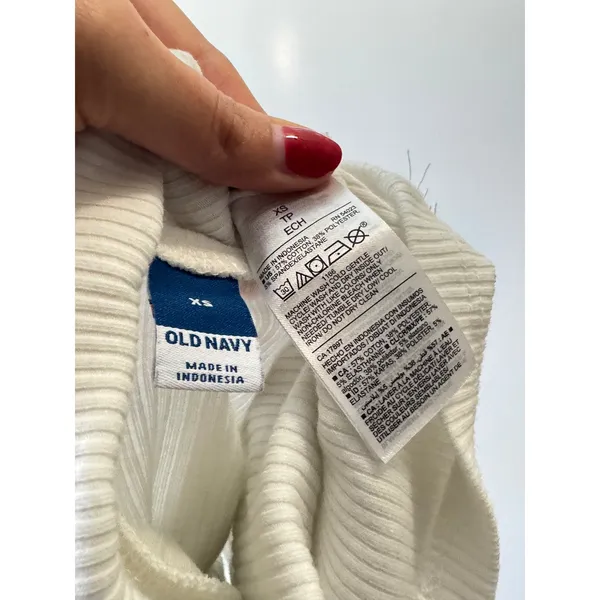 Old Navy Ribbed‎ Turtleneck Long Sleeve Top Basic Layering White XS - Image 4