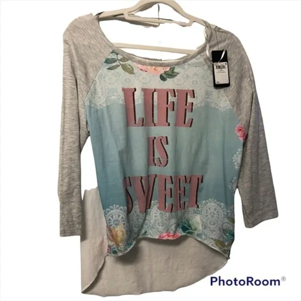 Guess Life Is Sweet 3/4 Sleeve Tshirt M - Image 3