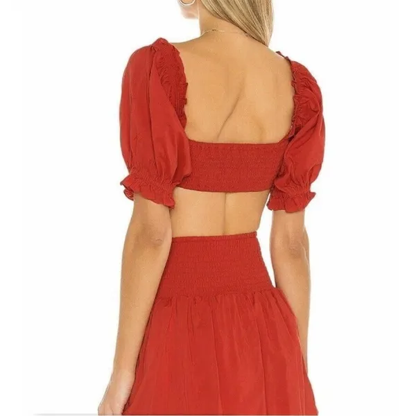 Weworewhat Coco Solid Obe Ruby Red Top Womens Sexy Cropped Xs - Image 4