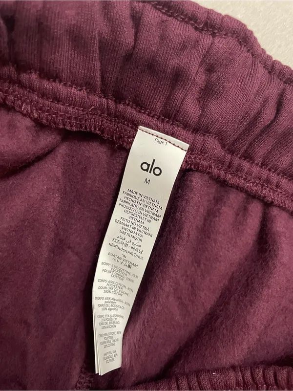 Alo Yoga NWT Accolade Straight Leg Sweatpants Burgundy Size M - Image 6