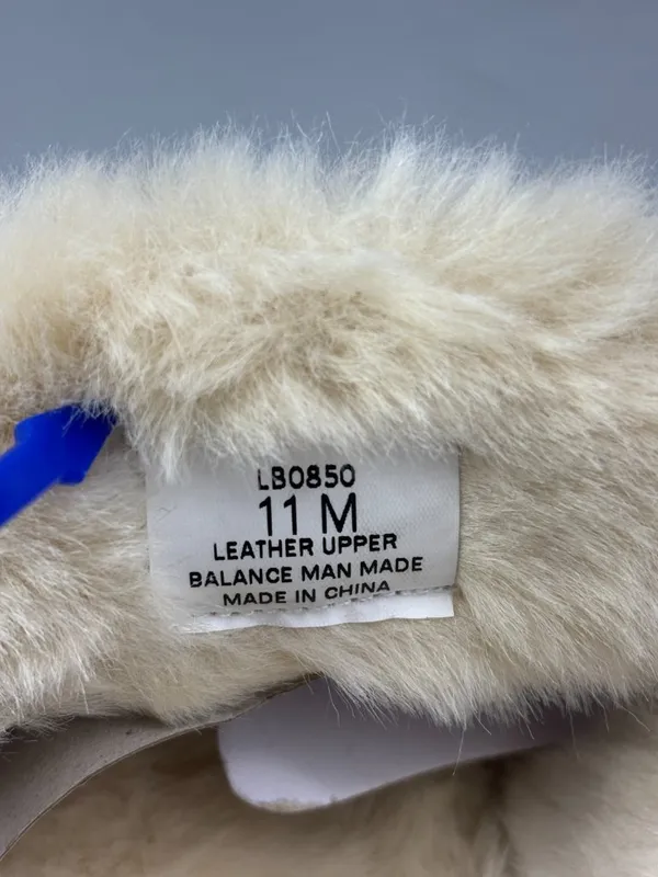 Clarks Moccasin Slippers Women 11 Blue Leather Faux Fur Lining Bow Detail LB0850 - Image 6