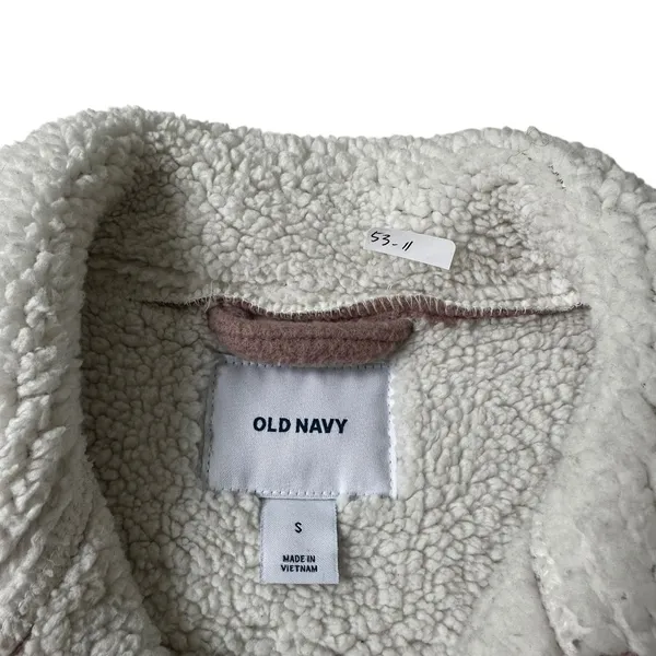 Old Navy Mauve/White Sherpa Cozy Jacket Women's Size Small | 53-11 - Image 3
