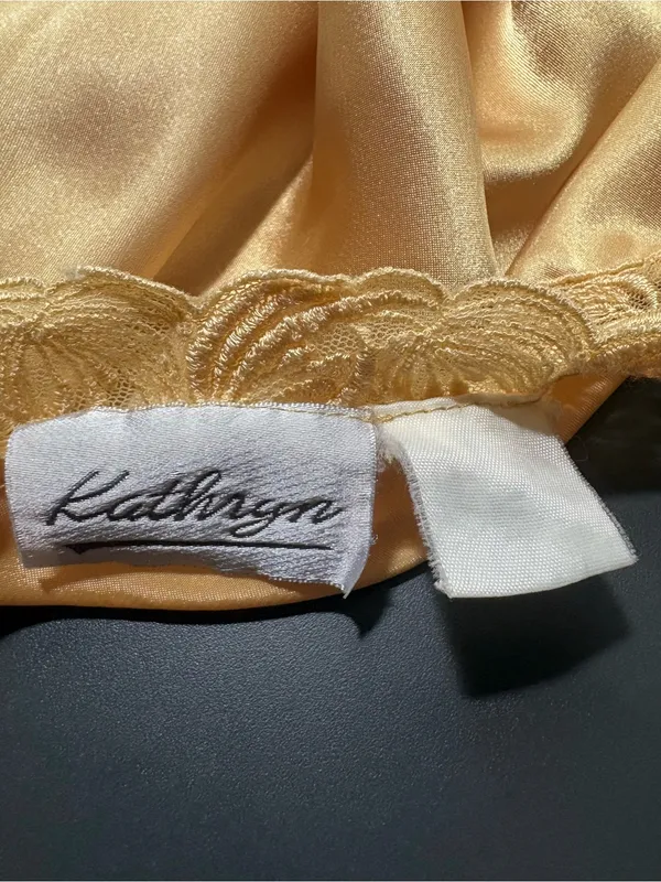 KATHRYN Vintage Yellow Lace-Trim Night Slip - Image 5