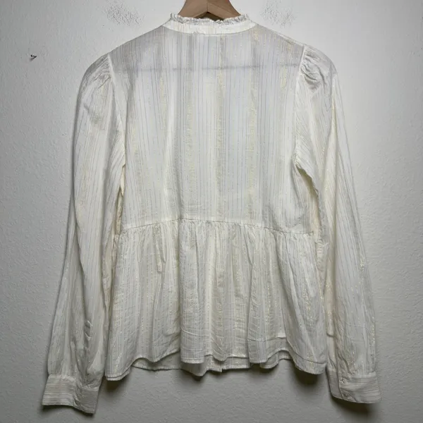 NEW Anthropologie Floreat Women Cotton Top 6 Ivory Embroidered Cottage Peasant‎ - Image 11