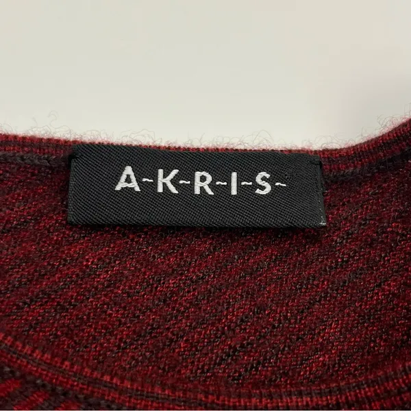 AKRIS Womens Cashmere Silk Red Stripe Long Sleeve Top US‎ 16 *SEE MEASUREMENTS - Image 2