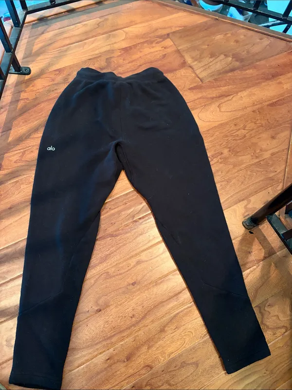 Alo Black Jogger Pocket Zip Sweatpants Size Small - Image 6