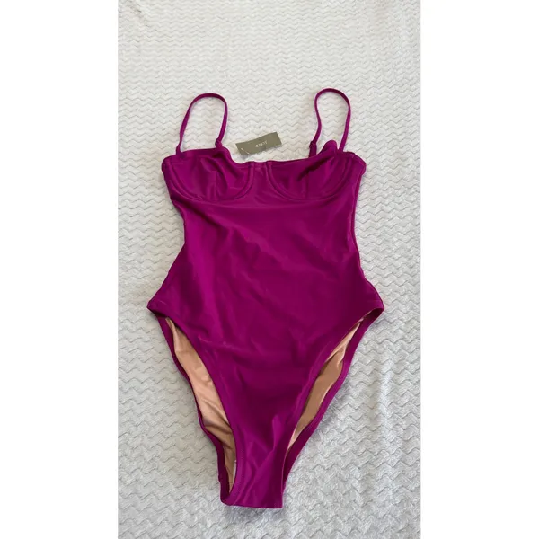 J.Crew Underwire One Piece Swimsuit Magenta Purple BX217 Size 6 NWT - Image 2