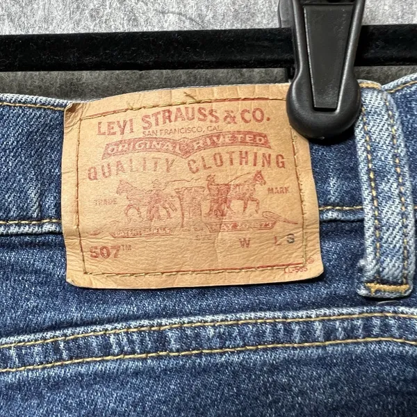 Levis Superlow Stretch 507 Jeans Dark Wash‎ Straight Leg Junior 9 L S 507-5585 - Image 9