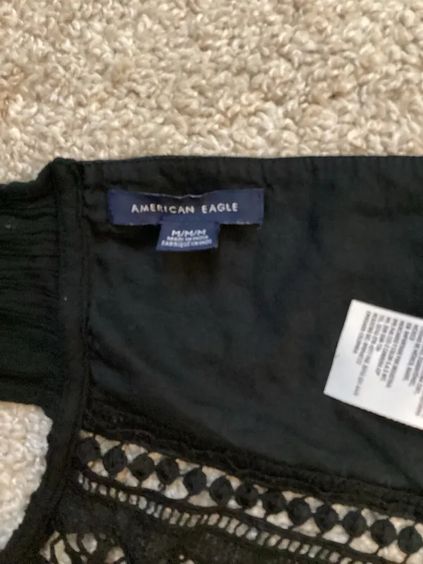 American Eagle Boho tie back halter top black  - Image 4