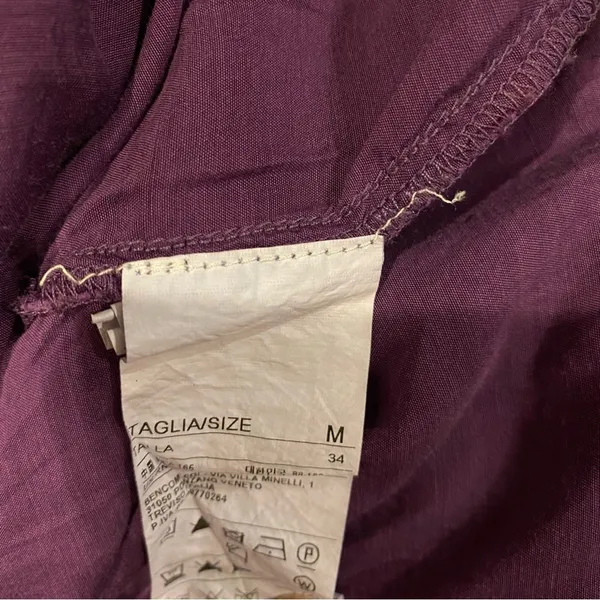 Sisley Purple One Shoulder 3/4 Sleeve Blouse Top Women’s Medium - Image 6