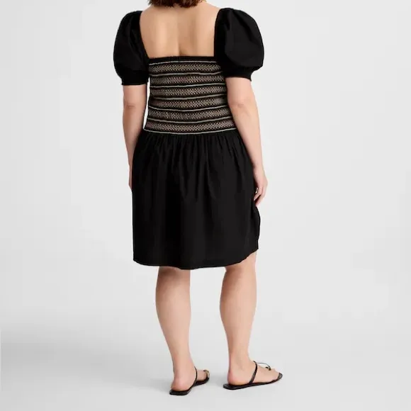 NWT Madewell Poplin Puff-Sleeve Mini‎ Dress 100% Cotton Size Large - Image 2