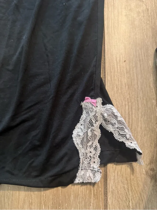 Victoria's Secret Black Lounge Pants with Lace Trim - Image 2
