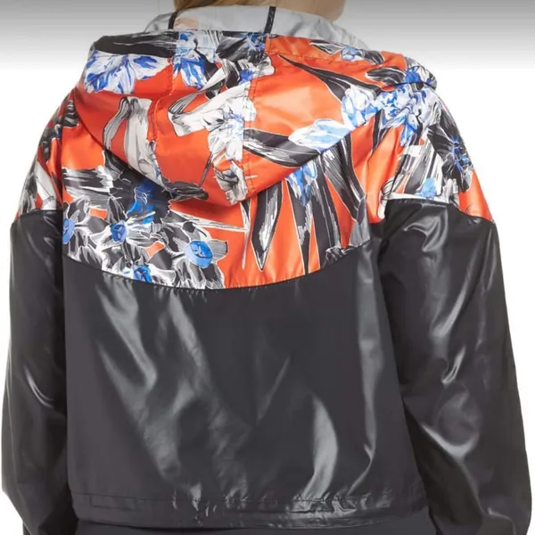 Nike Floral Sportswear Windrunner Black/Red Funnel Neck Jacket NWOT - Image 14
