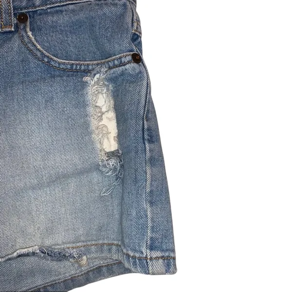 American Eagle Outfitters Distressed Denim Shorts 6 Light Wash‎ Jean Shorts - Image 2