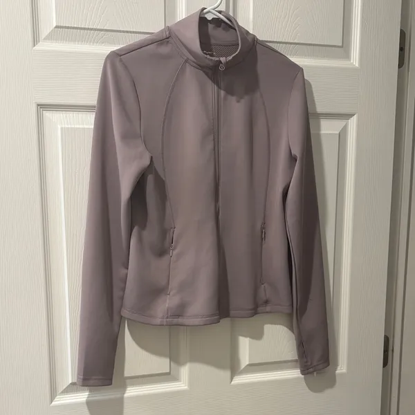 Layers Thumb Hole Women's Mauve Full-Zip Jacket M - Image 5
