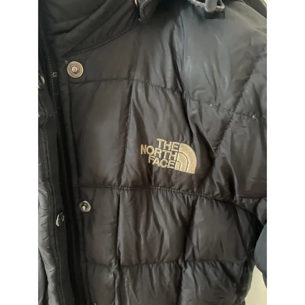 The North Face 600 Down Puffer Jacket Black Removable Hood Women Medium RN 61661 - Image 2