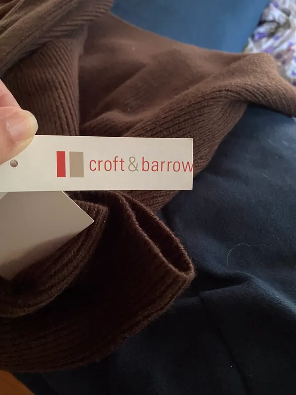 Croft & Barrow NWT women's brown cardigan size Large body 100% acrylic - Image 5
