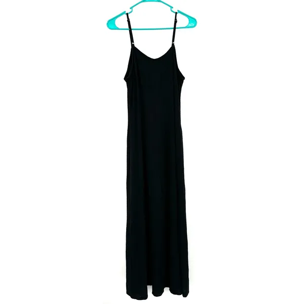 Mossimo‎ Size Large Black Slip Dress Maxi Adjustable Straps Long Basic Everyday - Image 2