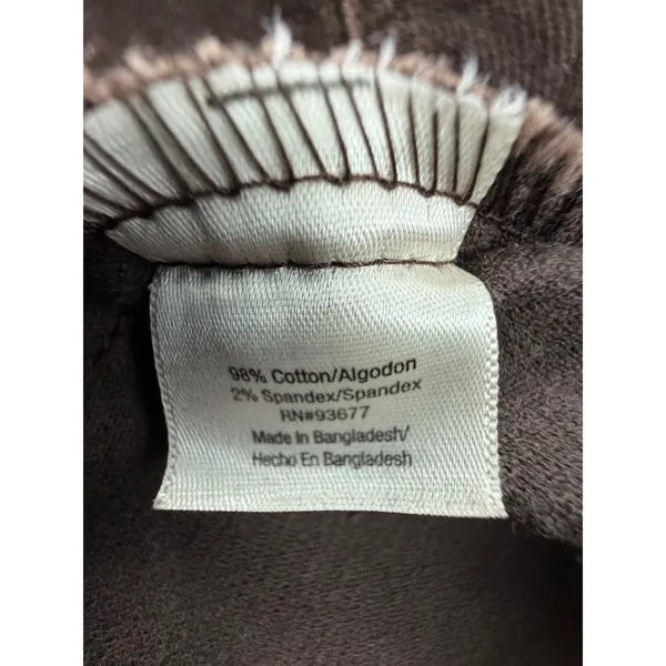 St Johns Bay Stretch Brown Corduroy Jacket Mock Neck Button Front Size L - Image 6