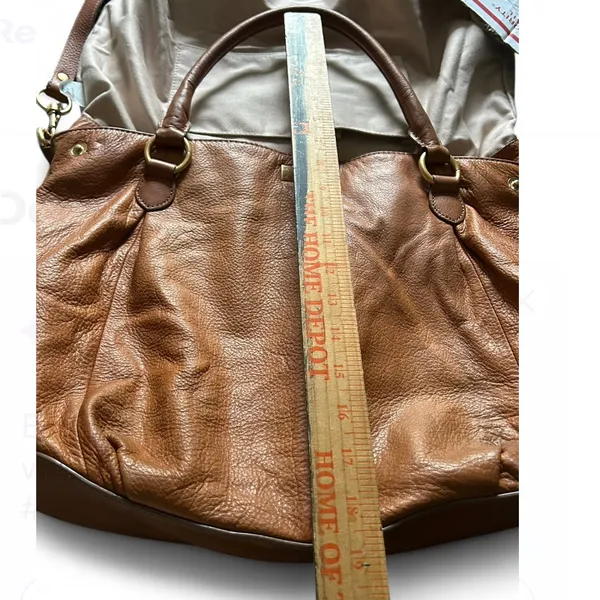 J.Crew Brown Leather Turnlock Double Handles Satchel Shoulder Bag - Image 14