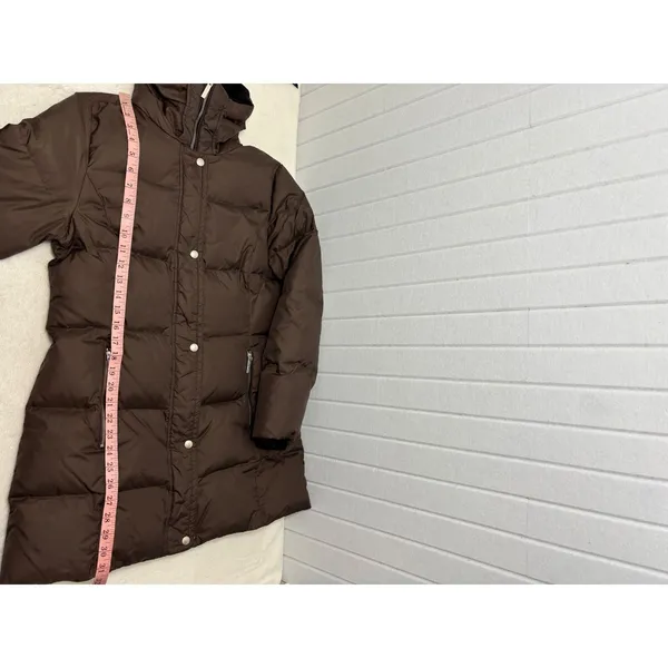 Michael Kors Womens‎ Brown Quilted Puffer Jacket Funnel Neck Winter Coat Medium - Image 8