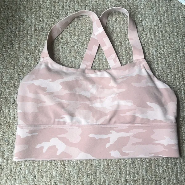 ATHLETA Pink Camo Warrior Longline Sports Bra Size Medium - Image 4