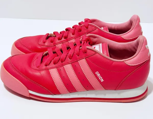 Adidas Orion Leather Low Top Sneakers Womens 8.5 Pink Barbie Colorful - Image 5
