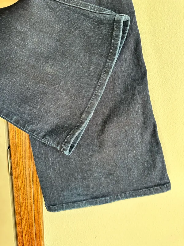 7 For All Mankind A Pocket Dark Blue Flared Boot Cut Low Rise Stretch Jeans sz28 - Image 6