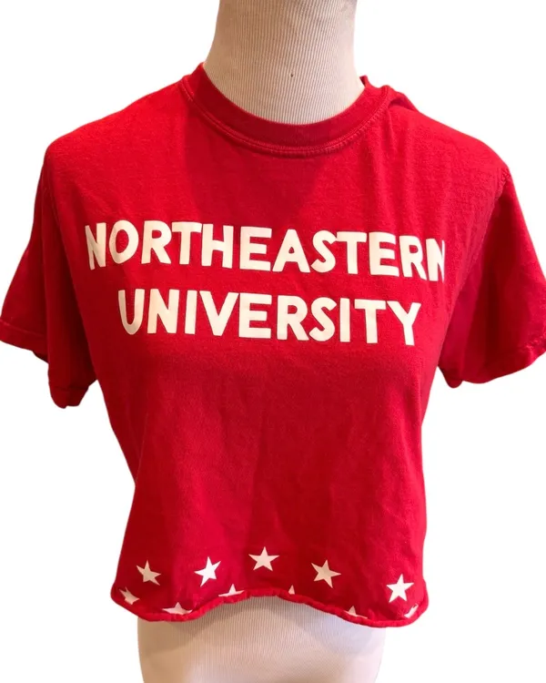 Comfort Colors Northeastern University Red Crop Top Tshirt Collegiate S Huskies Boston - Image 2