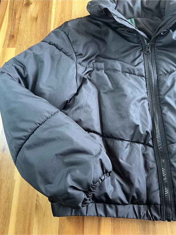 Wild Fable Black Cropped Puffer Jacket XS Bubble Coat - Image 2