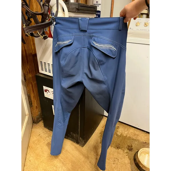 FITS Abbey Knee Patch Tread Breeches Riding Tights size medium Blue - Image 2