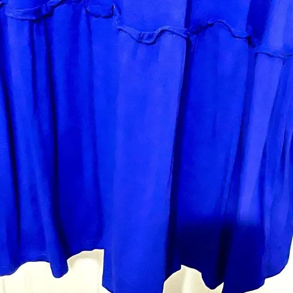 J. Jason Wu Regular Flowy Knit Royal Blue MIDI with Shirred Hem Detail- Small - Image 8