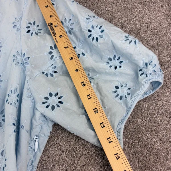 Belle Isle by Torrid Blue Eyelet Cotton Midi Dress Women 14 Cottagecore Romantic - Image 5