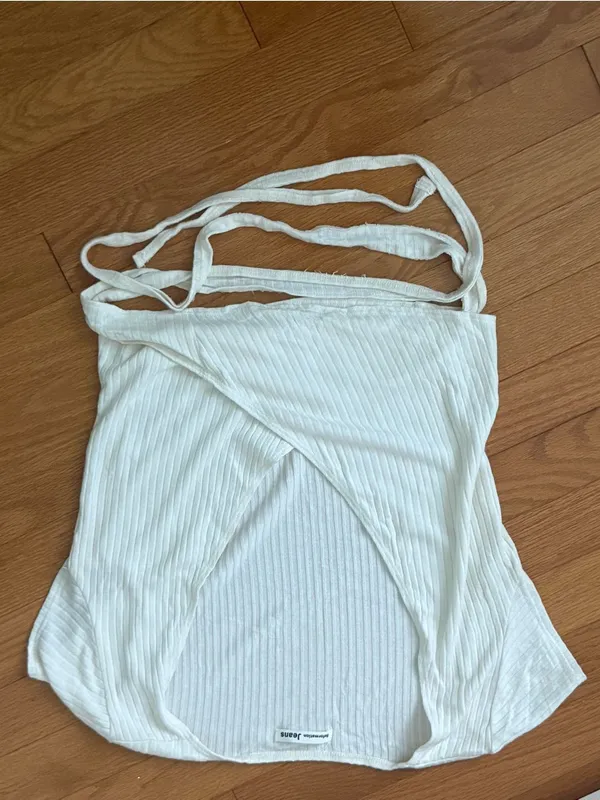 Reformation Flora Ribbed Wrap Tee - Image 2