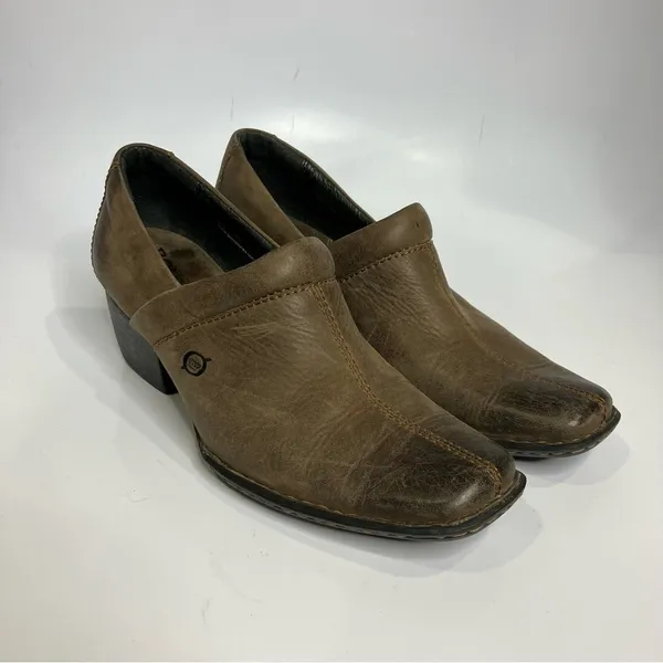 Born Kinney square‎ toe ankle booties size 8 Brown - Image 2