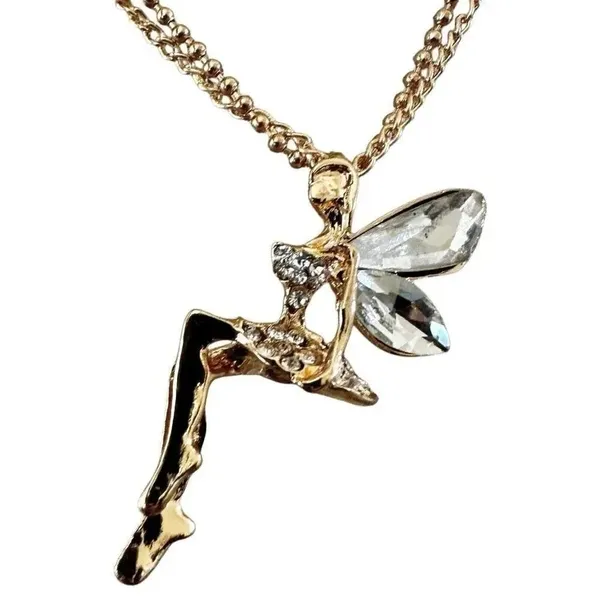 Fairy Pendant Necklace Gold - Image 6