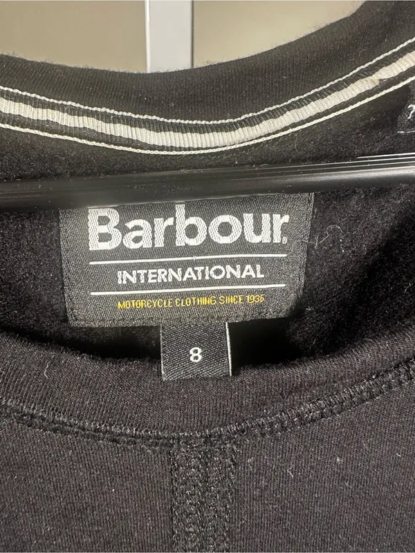 P212. Barbour Black Long Sleeve Zip Pocket Tunic Dress-oversized - Image 2