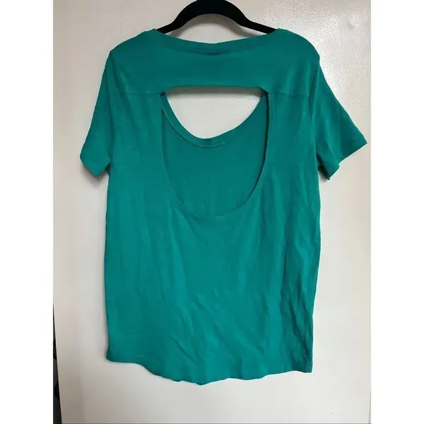 PINK By Victoria’s Secret Teal Open Back T-Shirt Woman’s Size Small FLAWED-MARKS - Image 7