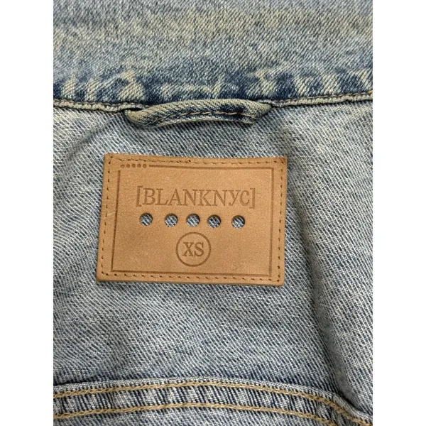 BLANKNYC Denim Jacket Ombre Dip Dye Star Embroidered Distressed Trucker Size XS - Image 14