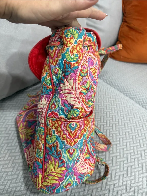 Vera Bradley Quilted Floral Paisley  Drawstring Backpack - Multicolor - Image 9