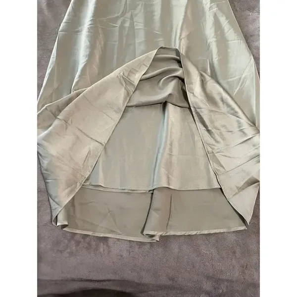 NWOT SMY Mumu Size XXL Wedding Verona Cowl Visit Dress Moss Green‎ Luxe Satin - Image 10