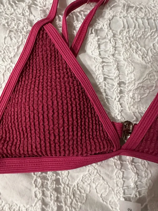 Shein Ribbed Triangle Bikini Set - Image 2