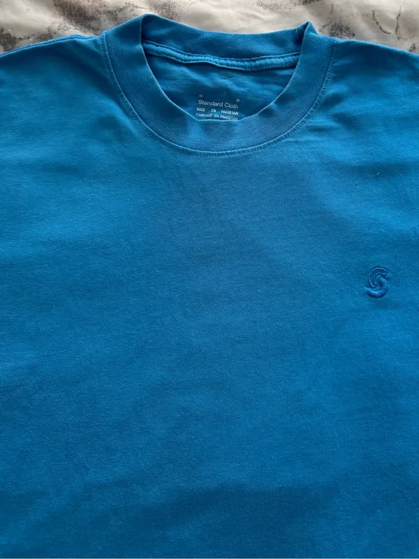 Standard Cloth Royal Blue 100% cotton embroidered logo Crewneck t-shirt, size M - Image 8
