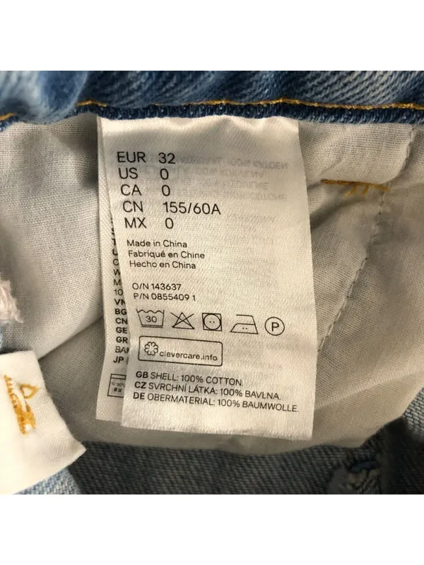 H&M Womens Jeans High Rise Pleated Wide Leg Medium Wash Size 0 - Image 4