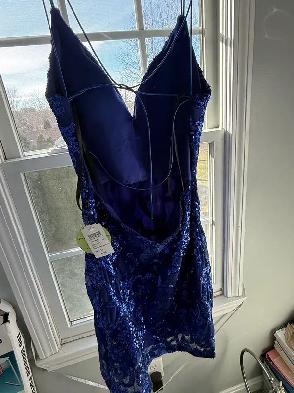 Homecoming Dress Windsor Sequin Blue  - Image 2