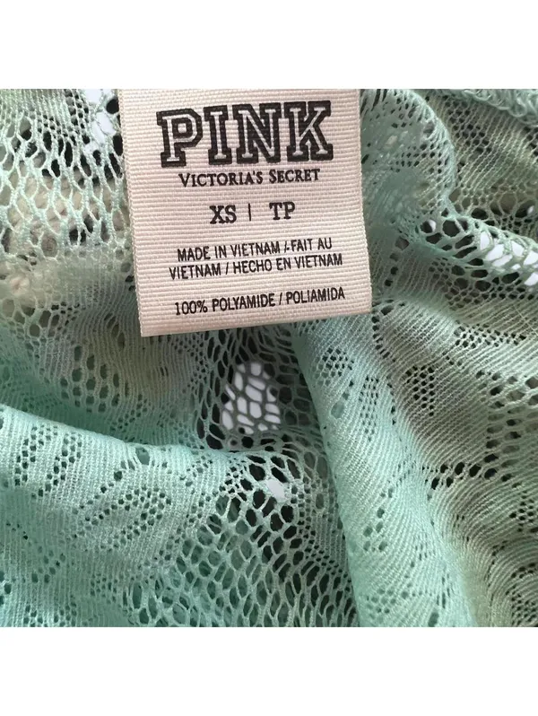 Vintage Y2K Victoria's Secret Pink mint lace coquette crop tank top Size XS 💚 - Image 6