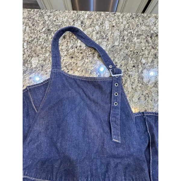 Urban Revivo Overall Pinafore Dress Size 4 Denim Pleated - Image 4
