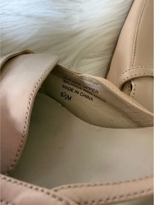 Anne Klein Beige Leather Slingback Heels Size 6.5M - Image 12