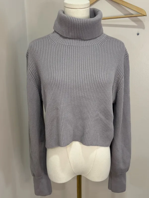 Aritzia Wilfred Cropped Turtleneck‎ Sweater 100% merino wool Medium - Image 2
