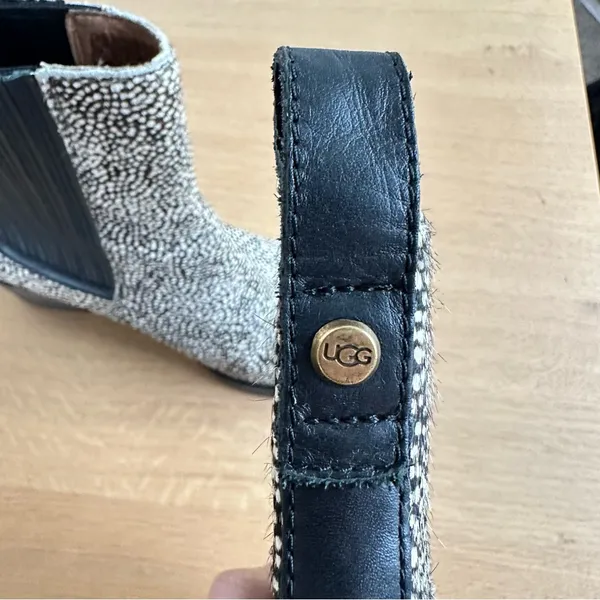 UGG Boots Camden Exotic Calf Hair Chelsea Ankle Booties Women Size 6 Speckled - Image 5